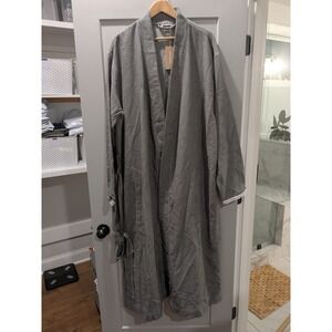 Coyuchi Unisex Mediterranean Organic Modern Robe Gray L/XL‎ New